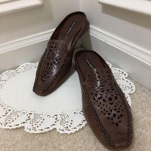 Sesto Meucci Dark Brown Leather Mules